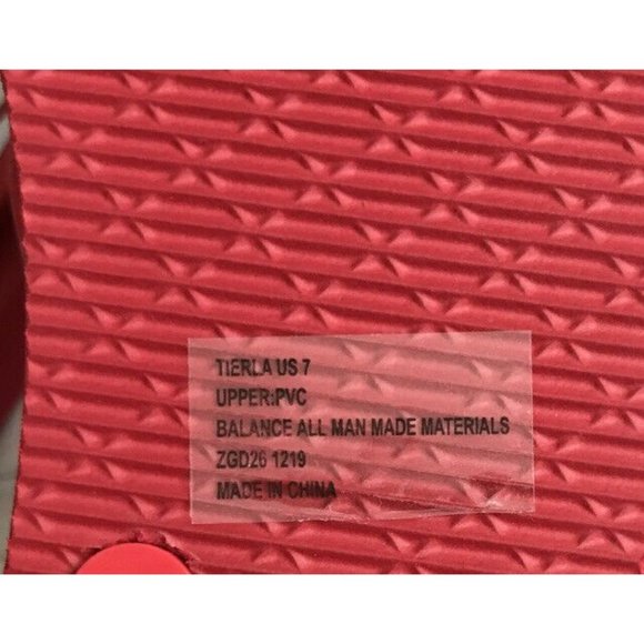 🌹Women’s Flip Flops Bebe Tierla Lightly Cushioned Footbed Size 5/6 Red/ White - Picture 10 of 12